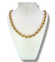 Дамски златен синджир с овални полирани звена 14K RG12135