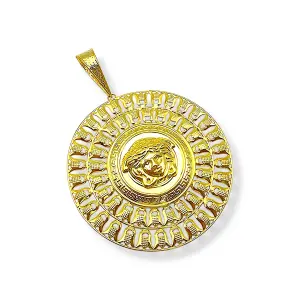 Златен медальон с глава на Медуза 14K RG10520