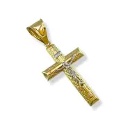 Мъжки златен кръст с разпятие от бяло злато и надпис INRI 14K RG12848