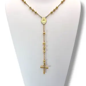 Мъжки златен синджир с кръст и медальон 14K GR10509
