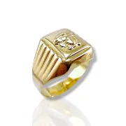 Златен мъжки пръстен със стилизирана гравюра 8.60гр м71 14К/585 RG9110