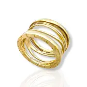 Луксозен златен пръстен Булгари с преплетени линии 14K RG11531