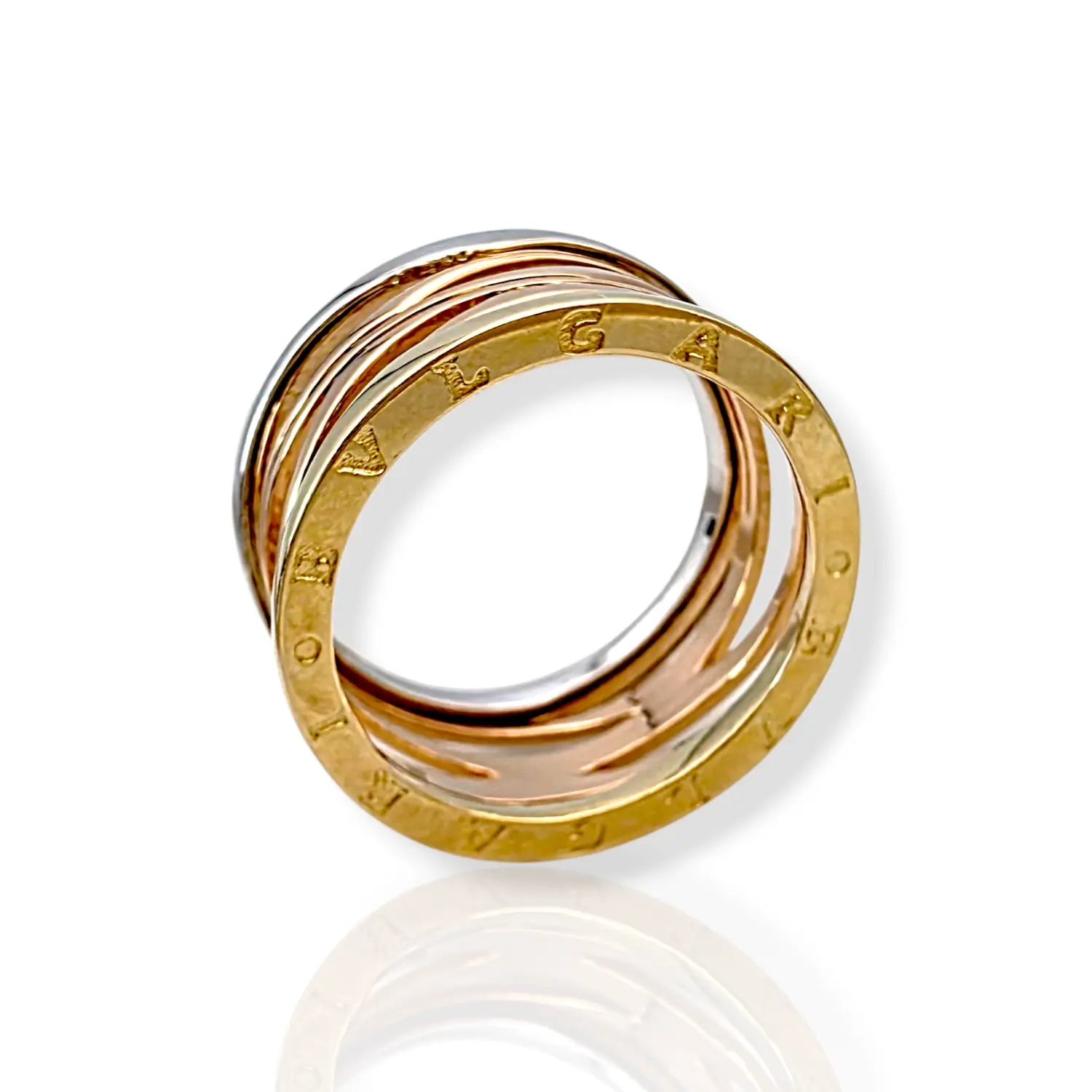Елегантен златен пръстен Bvlgari в три цвята 14K RG11970