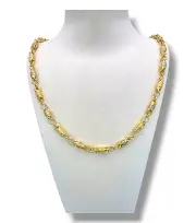 Златен синджир мъжки с издължени гравирани звена 14K RG11484