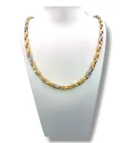 Златен синджир с полирани правоъгълни звена 14K RG11487