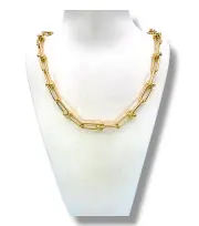 Златен синджир дамски Тифани с линк дизайн 14K RG12056