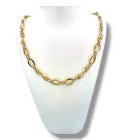 Златен синджир дамски с деликатни овални елементи 14K RG12058