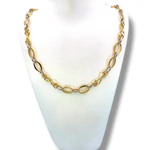 Златен синджир дамски с деликатни овални елементи 14K RG12058