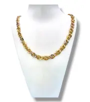 Златен синджир дамски със стилна комбинация от звена 14K RG12060