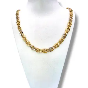 Златен синджир дамски със стилна комбинация от звена 14K RG12060
