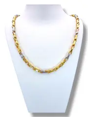 Златен синджир мъжки от жълто и бяло злато 14K RG10823