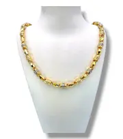 Масивен мъжки златен синджир с декоративни елементи 14K RG11775