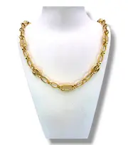Мъжки златен синджир с декоративни елипсовидни елементи 14K RG11779