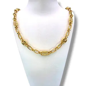 Мъжки златен синджир с декоративни елипсовидни елементи 14K RG11779