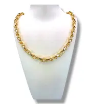 Мъжки златен синджир с двуцветна семпла плетка 14K RG12067