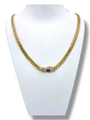 Златен синджир Monaco Chain с луксозен блясък CLASSIC PLAIN / PAVE LOCK 14К RG11037