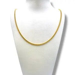 Златен синджир Панцер с плътни полирани звена 14K RG12121