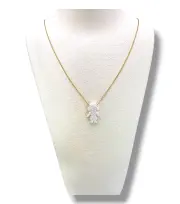 Фино златно колие с опалова висулка момиченце 14K RG11521