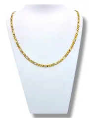 Златен синджир унисекс с фигаро елементи и блясък 14K RG10808