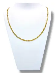 Златен синджир унисекс с гравирани плоски звена 14K RG10809