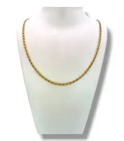Златен синджир унисекс с плътна декоративна плетка 14K RG12249