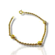 Златна дамска гривна въже с топчета 2.50гр 18.50см 14К RG8912
