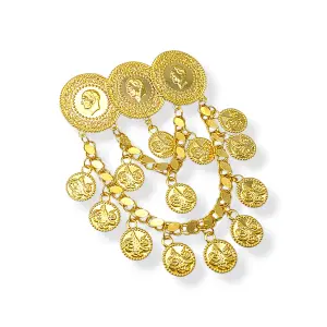 Златна фиба – тока за коса с монети 14K RG11810