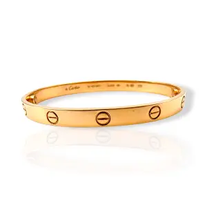 Златна твърда гривна Cartier с класически дизайн 14К RG11446