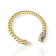 Златна гривна Monaco Chain с блясък и стил 14К RG11947