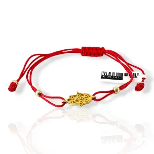 Гривна с червен конец и златна ръка Фатима 14K RG12310