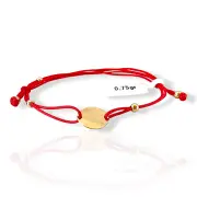 Гривна с червен конец и златна паричка 14K RG12314