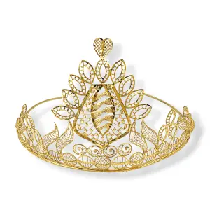 Златна корона с ажурни флорални мотиви 14K RG12381