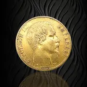 Златна монета 20 френски франка с образа на Наполеон III 6.45гр 900/1000‰ RG11668