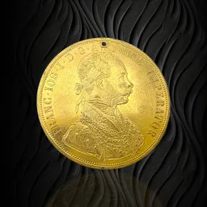 Златна монета 4 дуката Франц Йосиф 1852–1915 с/без отвор циркулирала RG13184