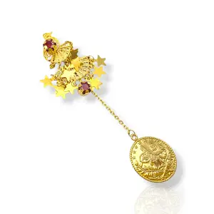 Златна фиба за коса с монета 14K RG13278