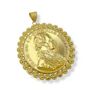 Дамска златна висулка монета Франц Йосиф с рамка 14K RG12847