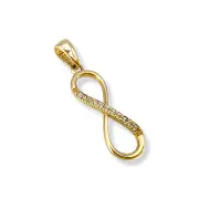 Златна висулка безкрайност с бели цирконии 14K RG12401