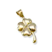 Златна висулка детелина с полирана повърхност 14K RG12404