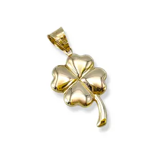Златна висулка детелина с полирана повърхност 14K RG12404