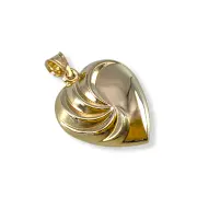 Златна висулка сърце с вълнообразни извивки 14K RG12415