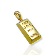 Златна висулка кюлче 999 с гравюра 14K RG11195