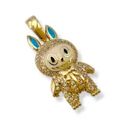 Labubu висулка от злато със сини ушенца 14K RG11361