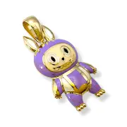 Висулка Labubu от злато с лилав костюм 14K RG11363