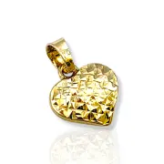 Златна висулка сърце с релефна текстура 14K RG11193