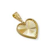 Златна висулка сърце с гравиран борд 14K RG11813