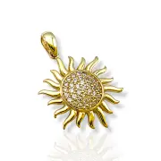 Златна висулка слънце с циркониеви камъни 14K RG11197