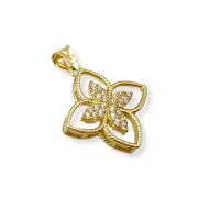 Златна висулка тип Van Cleef – лукс дизайн 14K RG11811
