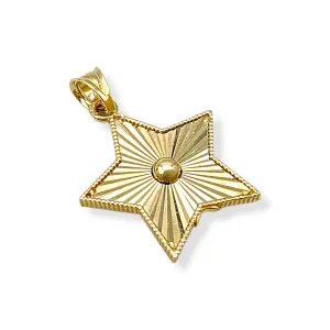 Златна висулка звезда с релефен ефект 14K RG11812