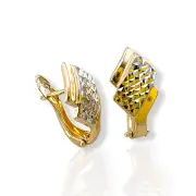Златни обеци геометрична форма с двуцветен блясък 14K RG12502