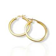 Обеци халки с полирана повърхност от жълто злато 14K RG11399